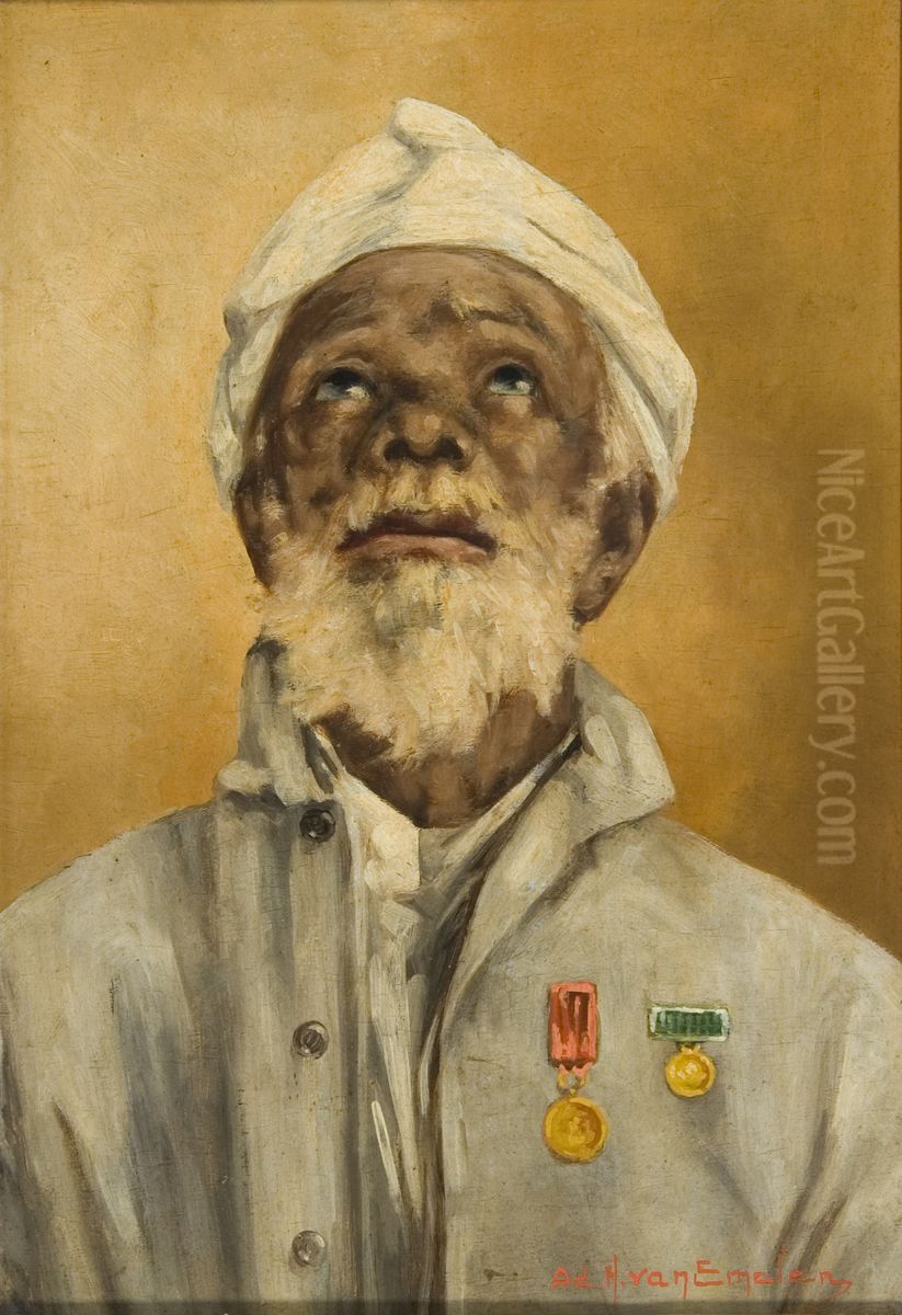 Heroi da Guerra do Paraguai Oil Painting by Adrien Henri Vital van Emelen