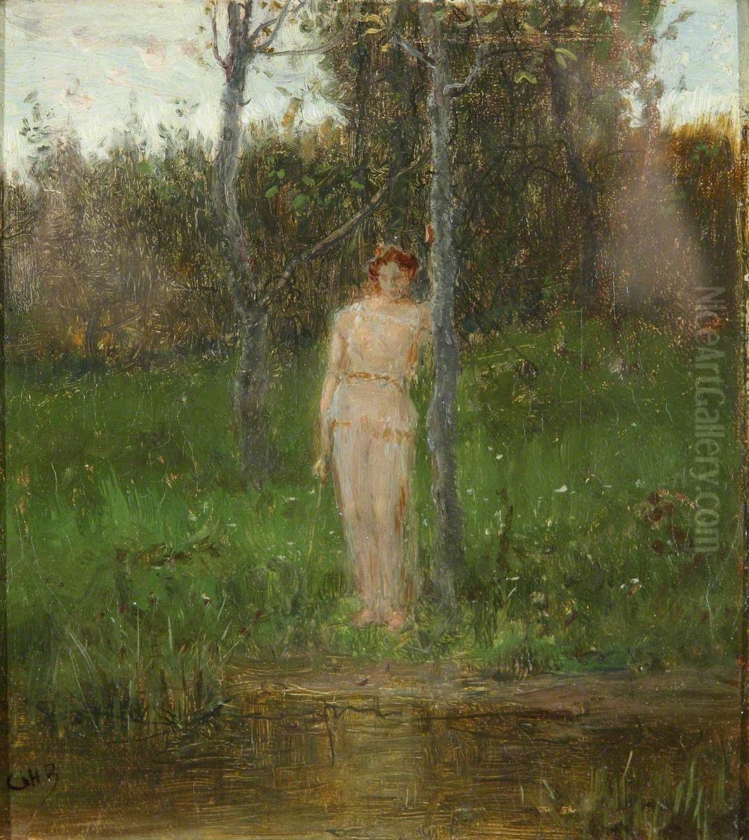 'By the Water's Edge' Oil Painting by George Henry Boughton