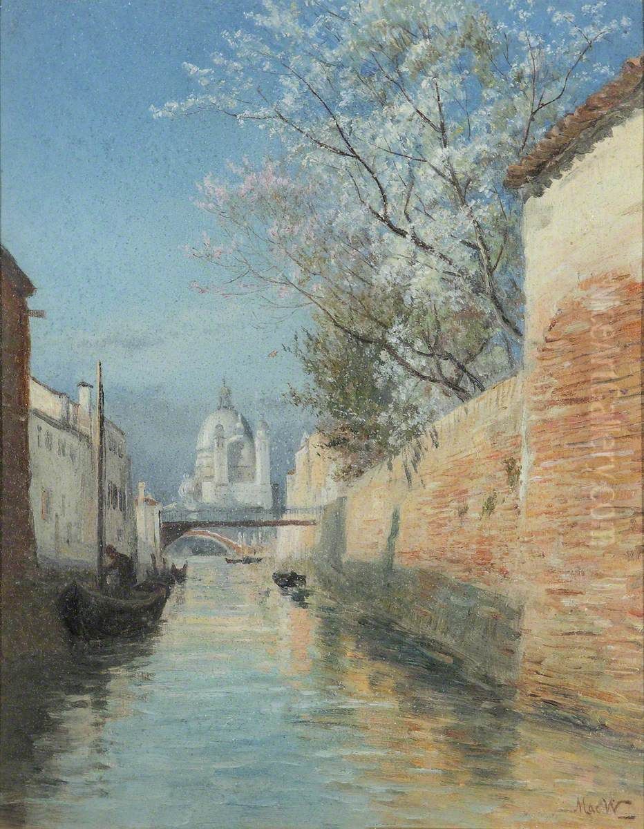 A Venetian Canal Oil Painting by John MacWhirter