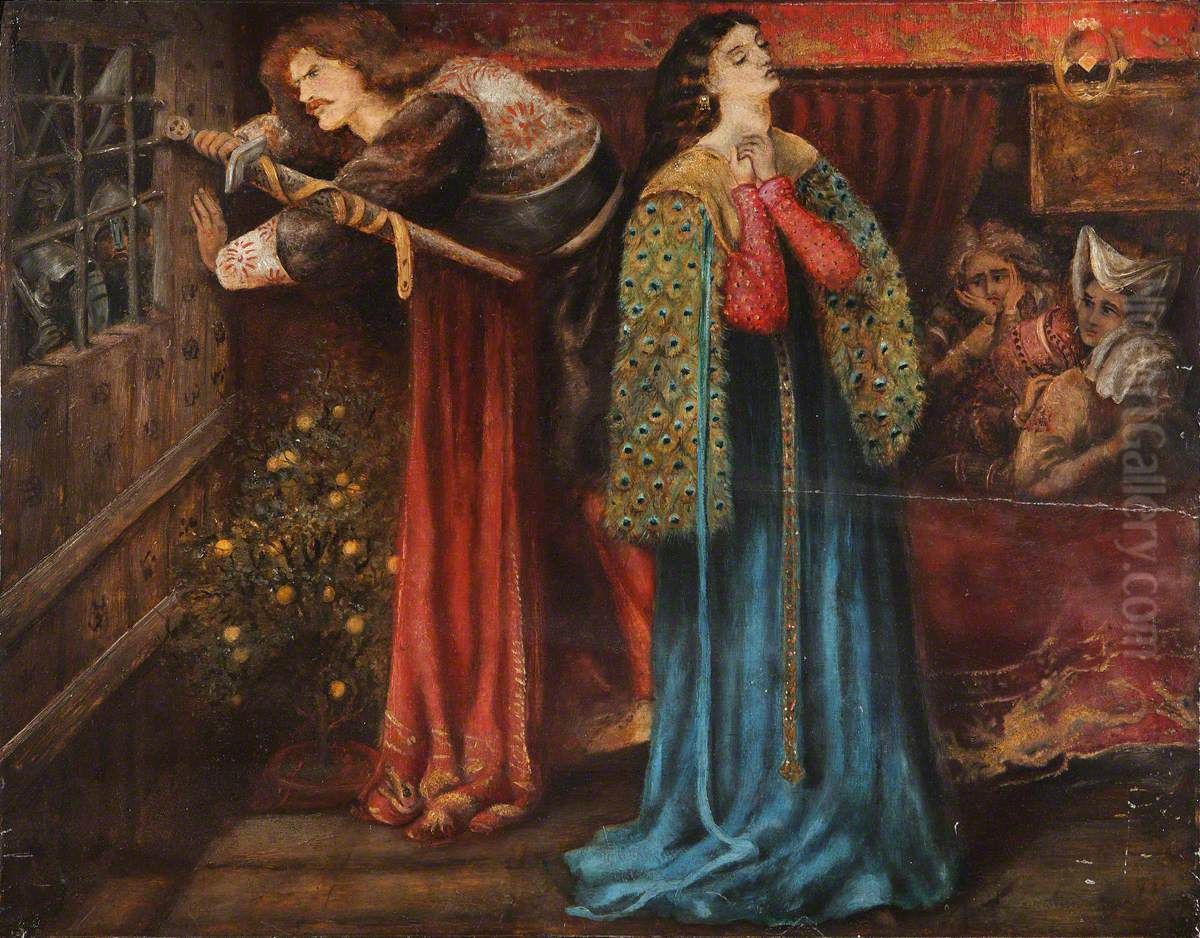 Sir Launcelot in the Queen's Chamber Oil Painting by Henry Treffry Dunn