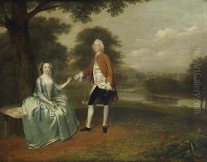 A Gentleman handing a Lady a Sprig of Honeysuckle