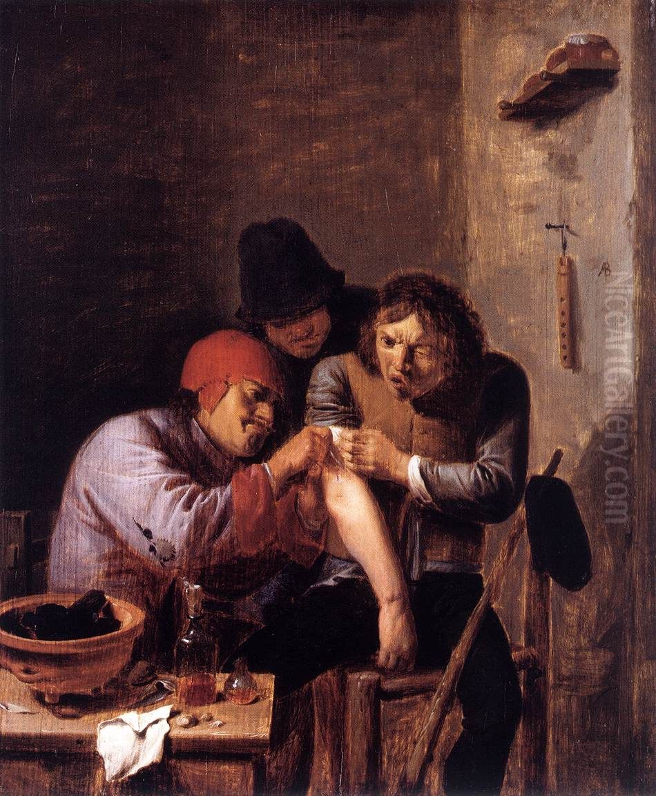 Feeling Oil Painting by Adriaen Brouwer