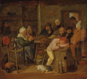 Peasants in an interior (The slaughter feast)