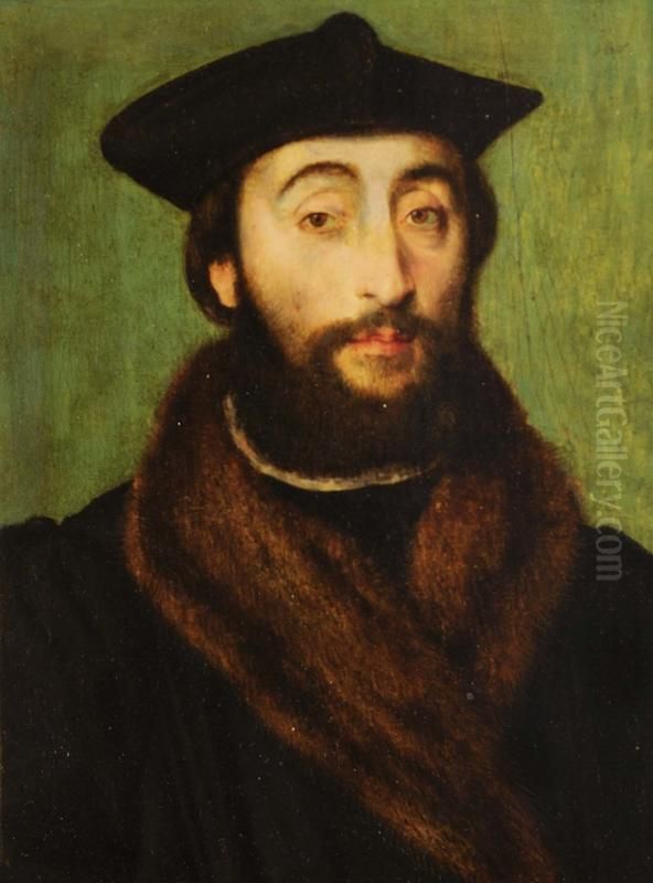 An Unknown Man, miscalled Georges de Selve, but possibly Georges d'Armagnac, Bishop of Rodez (c1500-1585) Oil Painting by Corneille De Lyon