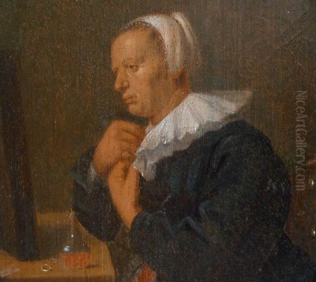 Detail Oil Painting by Adriaen Brouwer