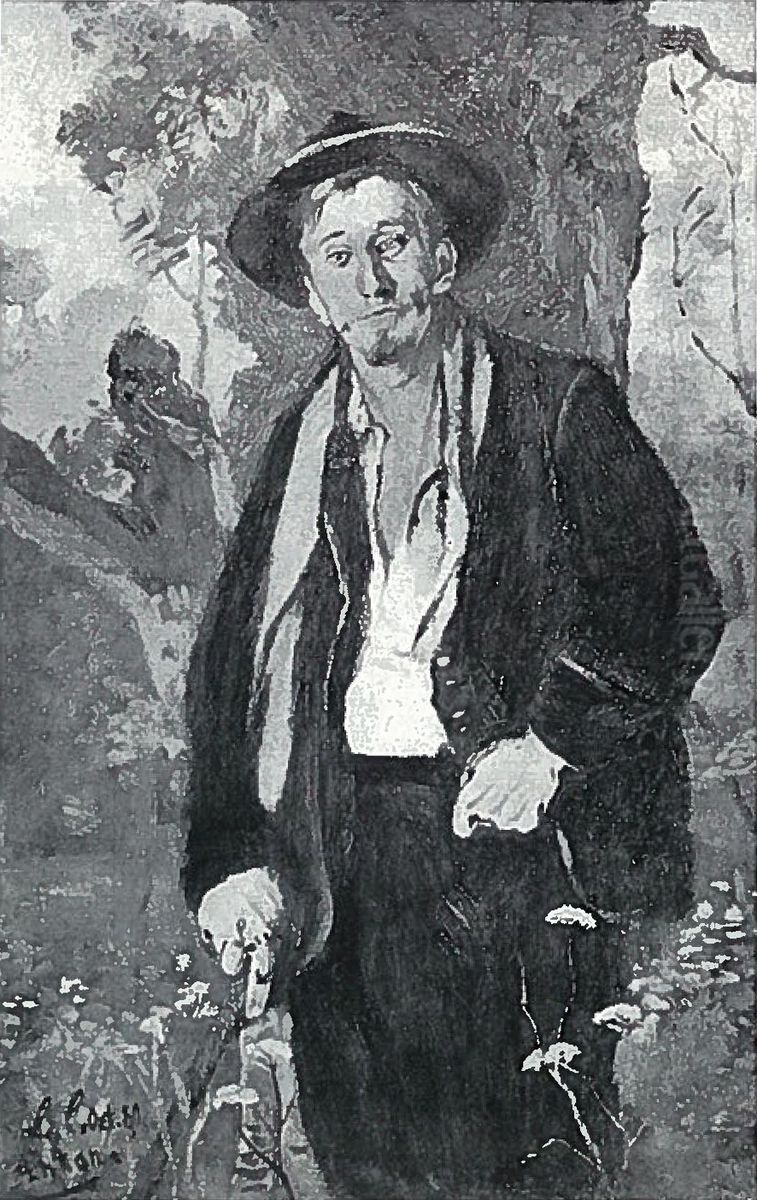 Portrat Anton Oil Painting by Lovis (Franz Heinrich Louis) Corinth
