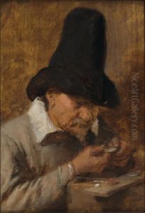 Old man counting money (Avarice)