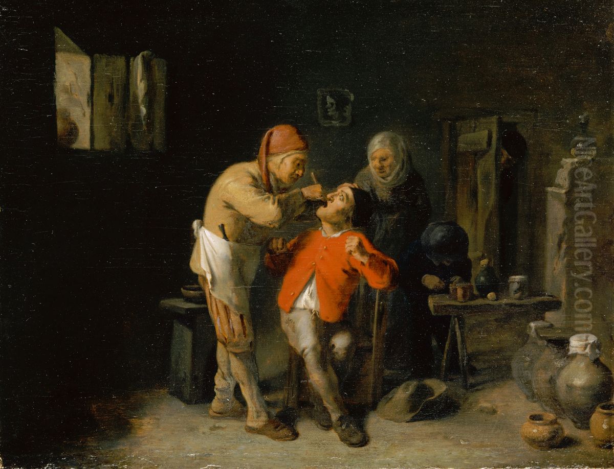 At the Dentist Oil Painting by Adriaen Brouwer