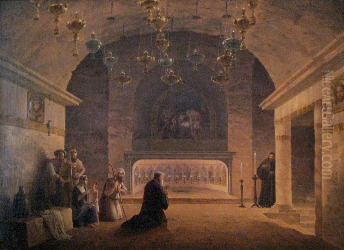 Cave of the Nativity in Bethlehem Oil Painting by Maxim Vorobiev