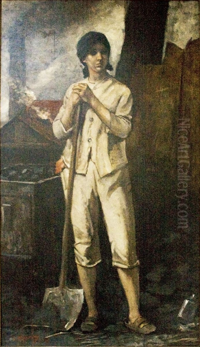 Hiercheuse Oil Painting by Constantin Meunier