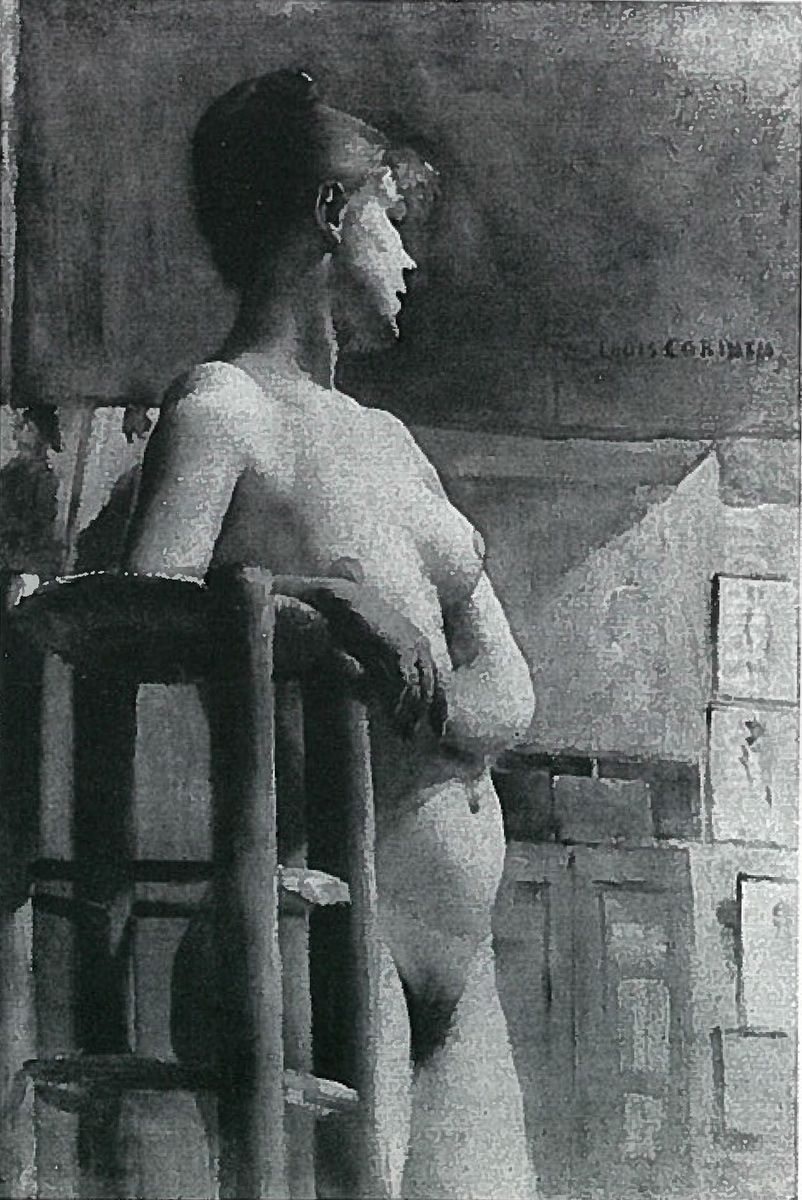 Weiblicher Akt mit Atelierschemel Oil Painting by Lovis (Franz Heinrich Louis) Corinth