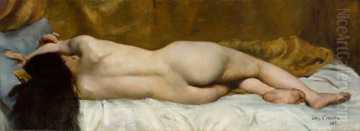 Reclining female nude Oil Painting by Lovis (Franz Heinrich Louis) Corinth