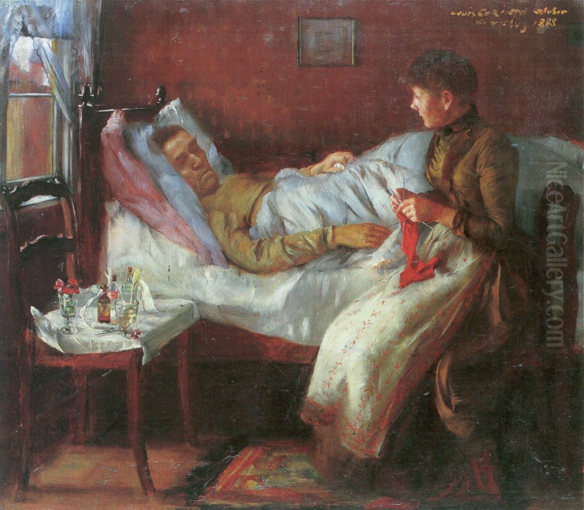 Vater Franz Heinrich Corinth auf dem Krankenlager Oil Painting by Lovis (Franz Heinrich Louis) Corinth