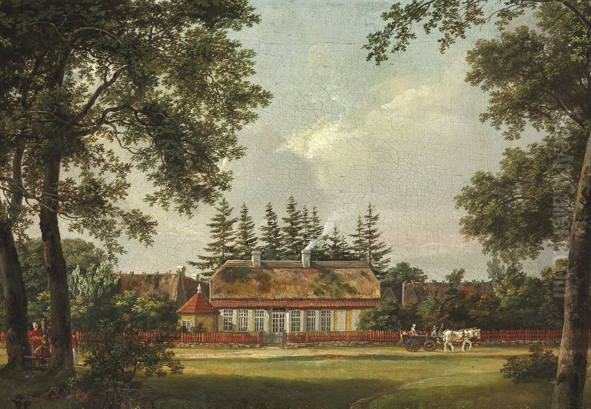 A Forester`s Cottage Oil Painting by Johan Wilhelm Ludwig Dahl