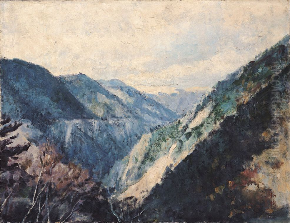zhong wen (tai wan): yu shan Oil Painting by Li Mei-shu
