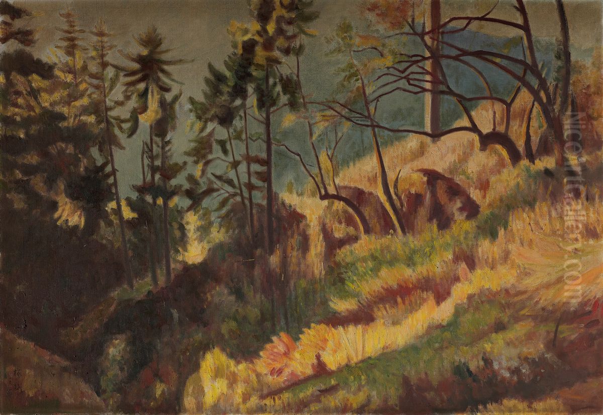 Spring Morning On Mt. Chi Lai Oil Painting by Li Mei-shu