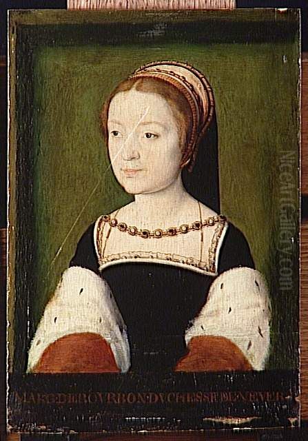 Madeleine de France, reine d'Ecosse (1520-1537) dite autrefois Marguerite de Bourbon, duchesse de Nevers Oil Painting by Corneille De Lyon