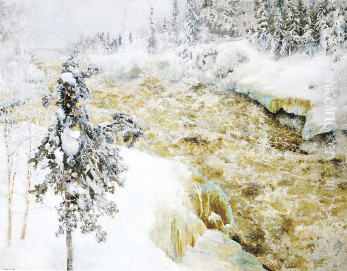 Imatra talvella Oil Painting by Akseli Valdemar Gallen-Kallela