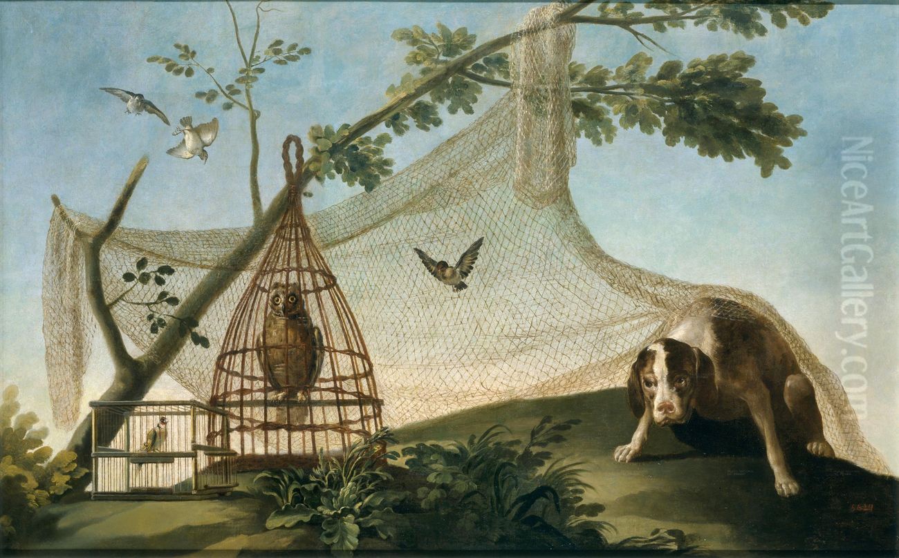 Hunting with a decoy Oil Painting by Francisco Goya Fuendetodos