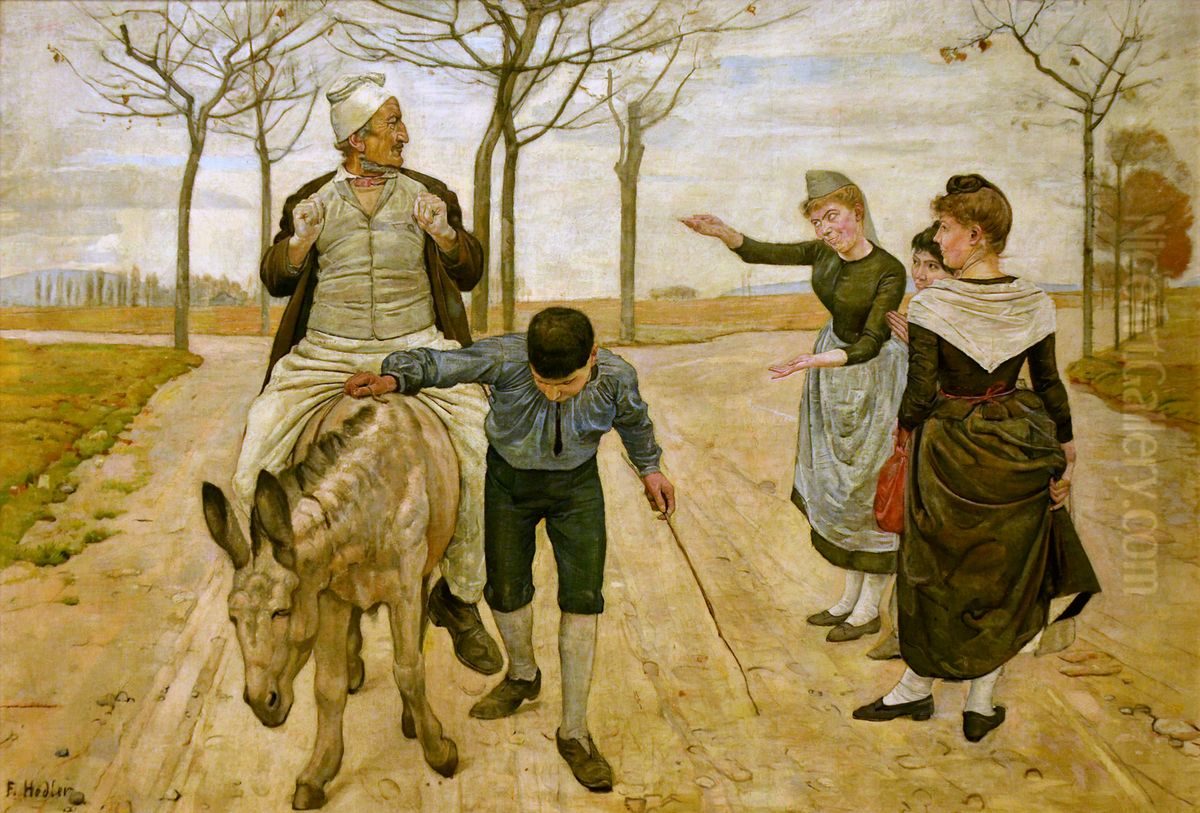 il mugnaio, suo figlio e l'asino Oil Painting by Ferdinand Hodler