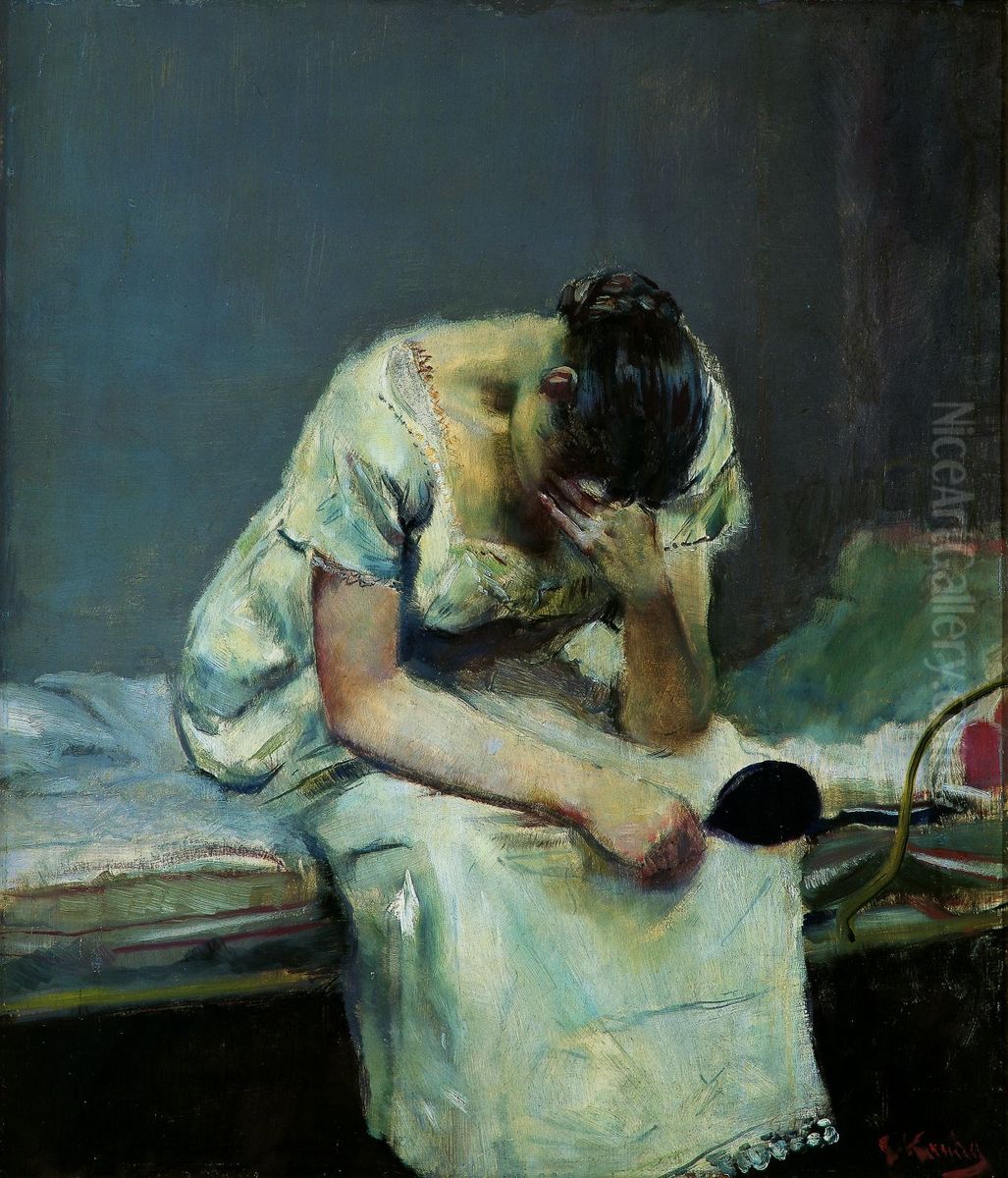 Madeleine Oil Painting by Christian Krohg