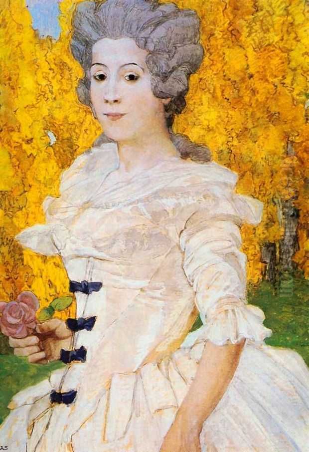 A marquise Oil Painting by Aleksandr Golovin