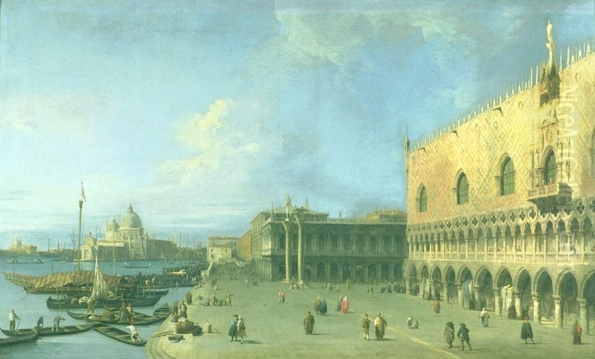 The Molo in Front of the Doge's Palace in Venice Oil Painting by Canaletto