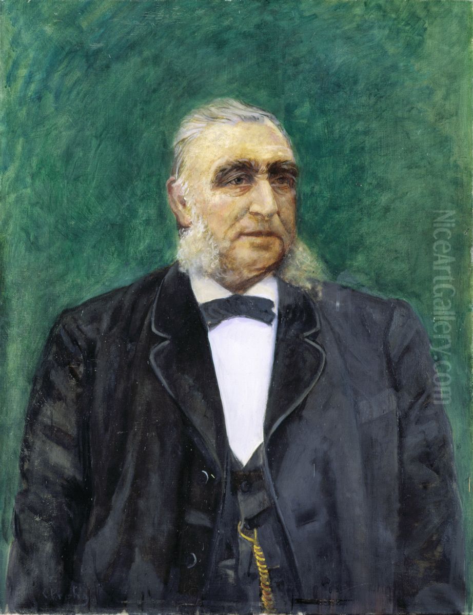 Portrett av H.A.H. Paulsen (Kola-Paalsen) Oil Painting by Christian Krohg