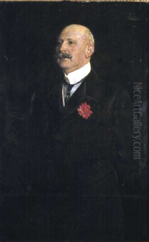 Portrett av Fritz Wedel Jarlsberg Oil Painting by Christian Krohg