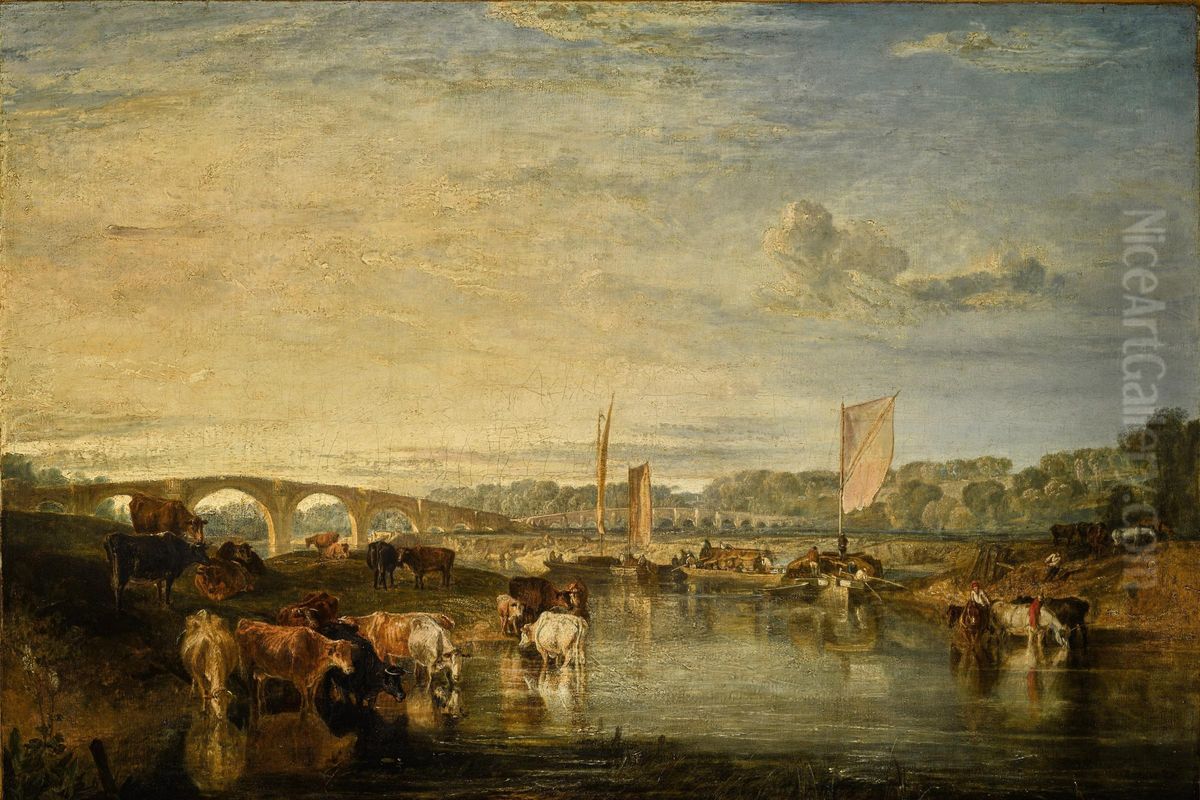 View of Walton Bridges on the Thames Oil Painting by J. M. W. Turner