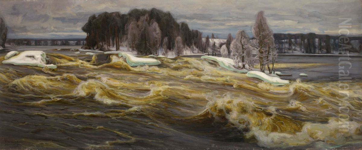 Vallinkoski Rapids Oil Painting by Victor Westerholm