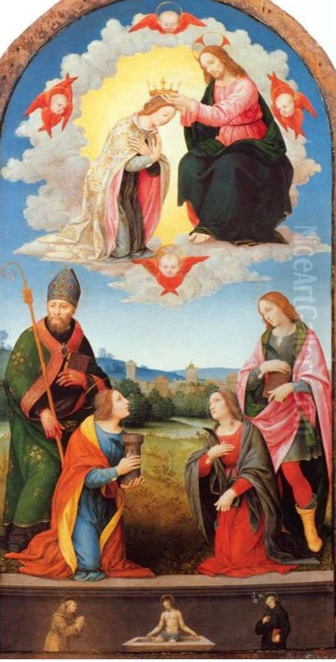 Coronation of the Virgin Oil Painting by Lorenzo Di Credi