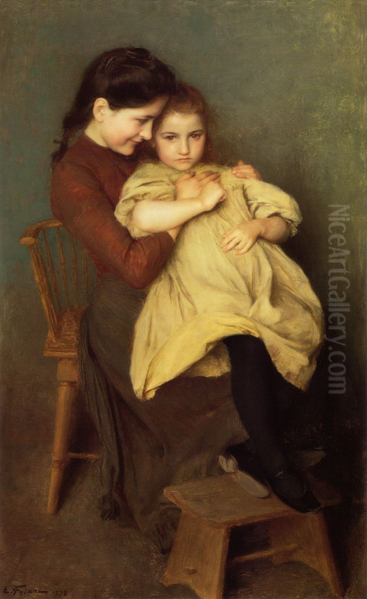 A Child's Dissapointment Oil Painting by Friant Emile