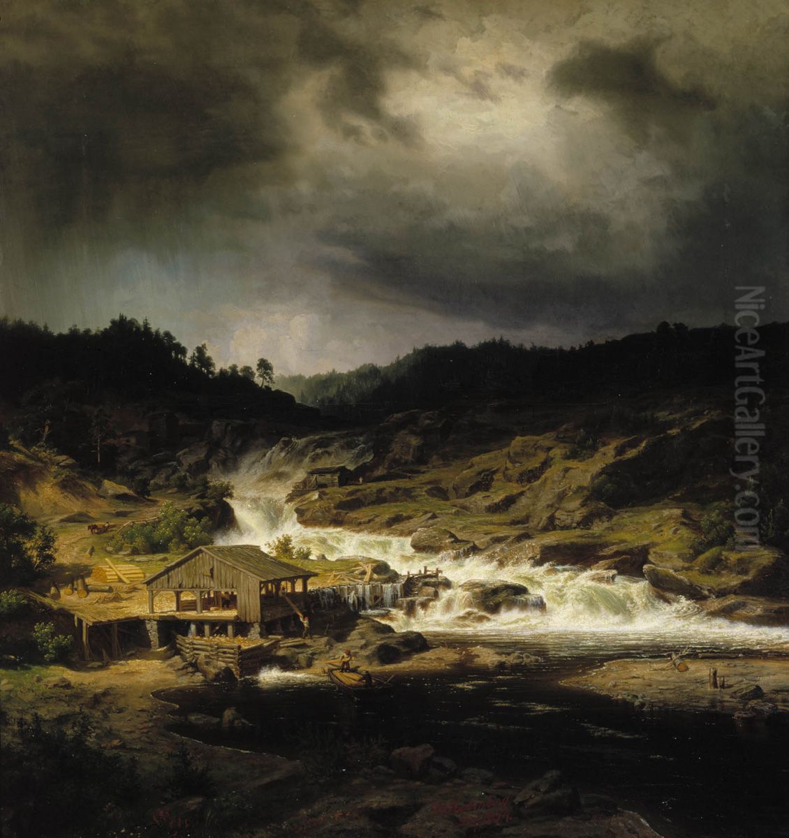 The Kyro Rapids Oil Painting by Werner Holmberg