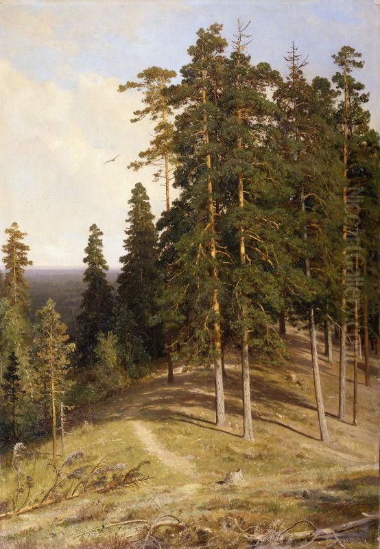 Las z gory Oil Painting by Ivan Shishkin