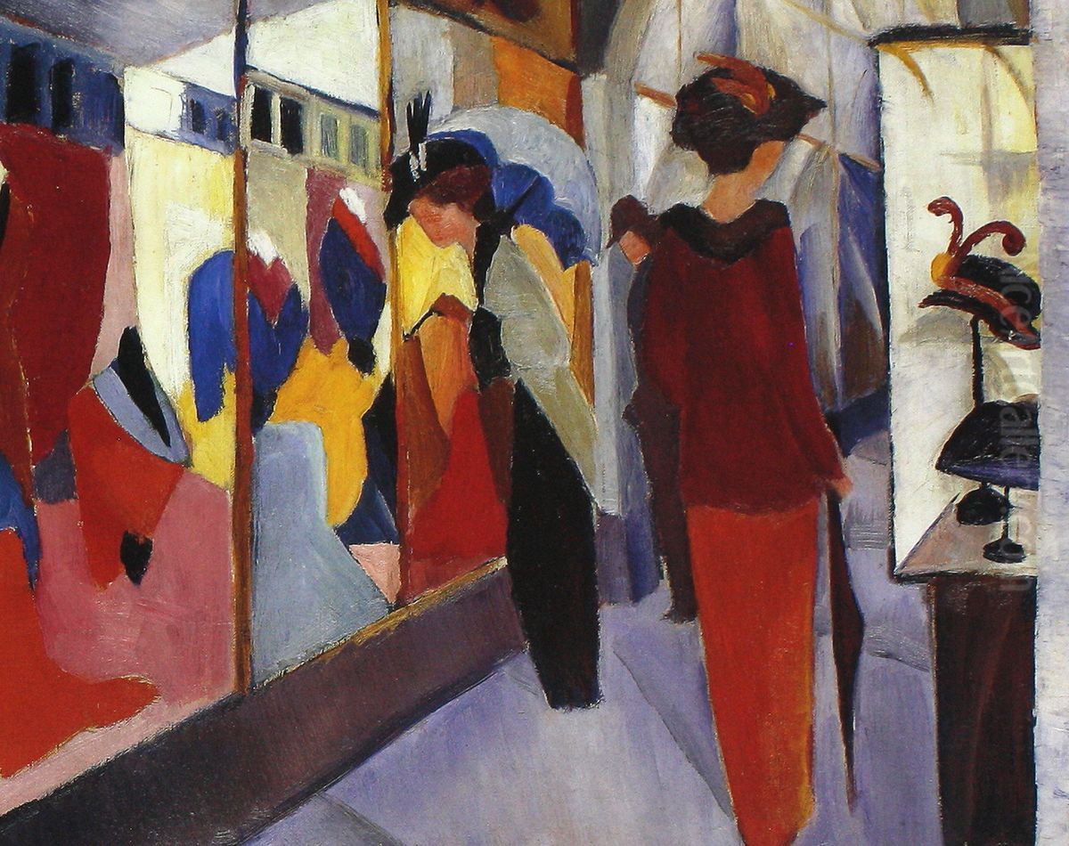 The Fashion Store Oil Painting by August Macke