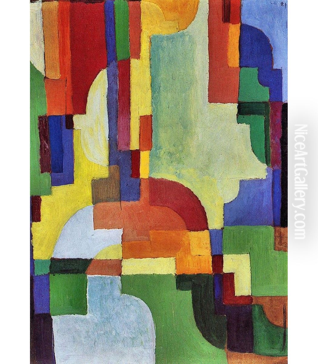 Fabrige formen I Oil Painting by August Macke