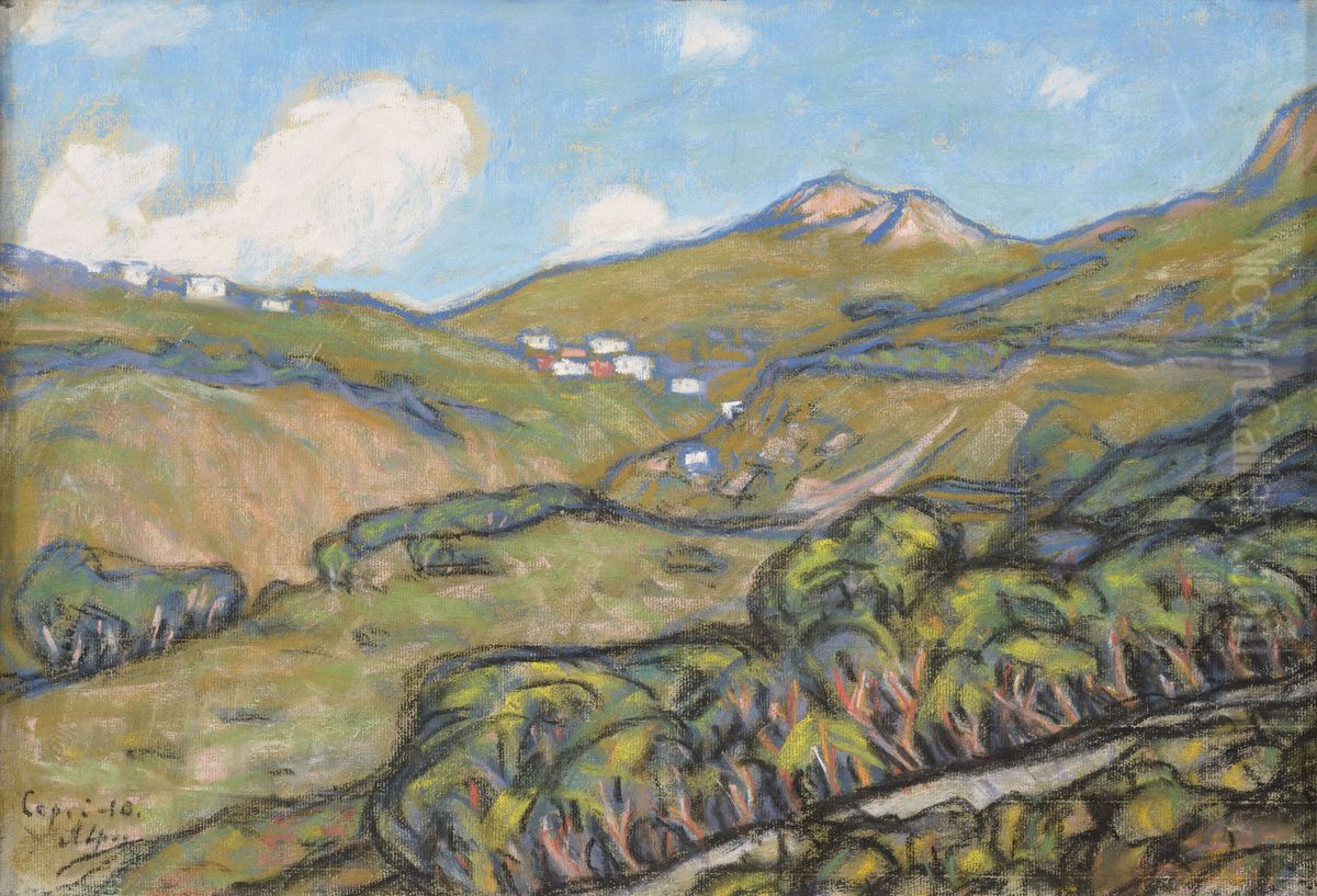 Capri Landscape Oil Painting by Ants Laikmaa