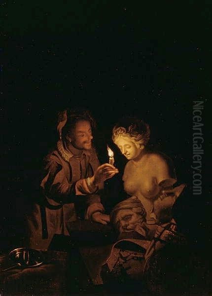 Pygmalion Oil Painting by Godfried Schalcken