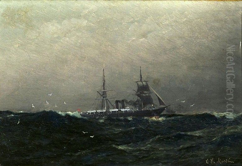 Alto mar Oil Painting by Eduardo de Martino