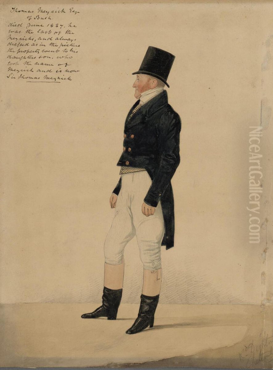 Thomas Meyrick Esqr., Bush House, Pembroke Oil Painting by Richard Dighton the younger