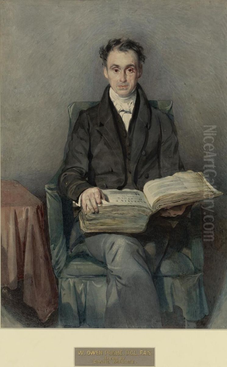 W. Owen Pughe D.C.L., F.A.S Oil Painting by Daniel Maclise