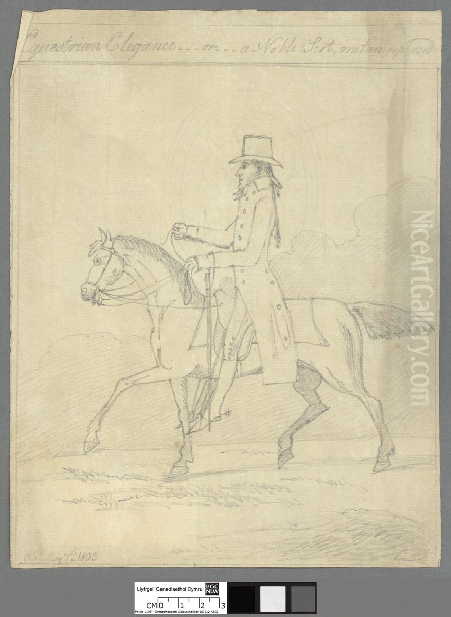 Equestrian elegance...or...a noble Scot, metamorphosed Oil Painting by James Gillray