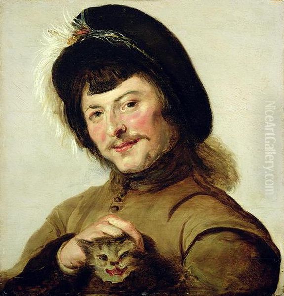 Young Man with a Cat Oil Painting by Judith Leyster