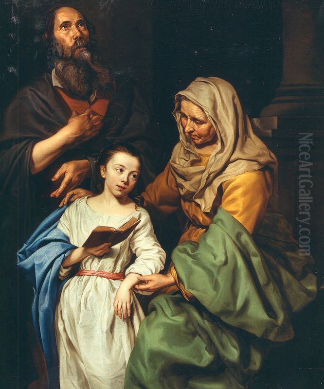 The education of the Virgin Oil Painting by Michaelina Wautier