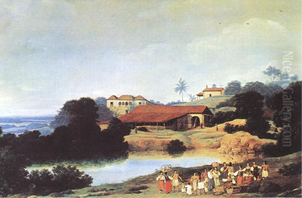 Brasilian Landscape Oil Painting by Frans Post