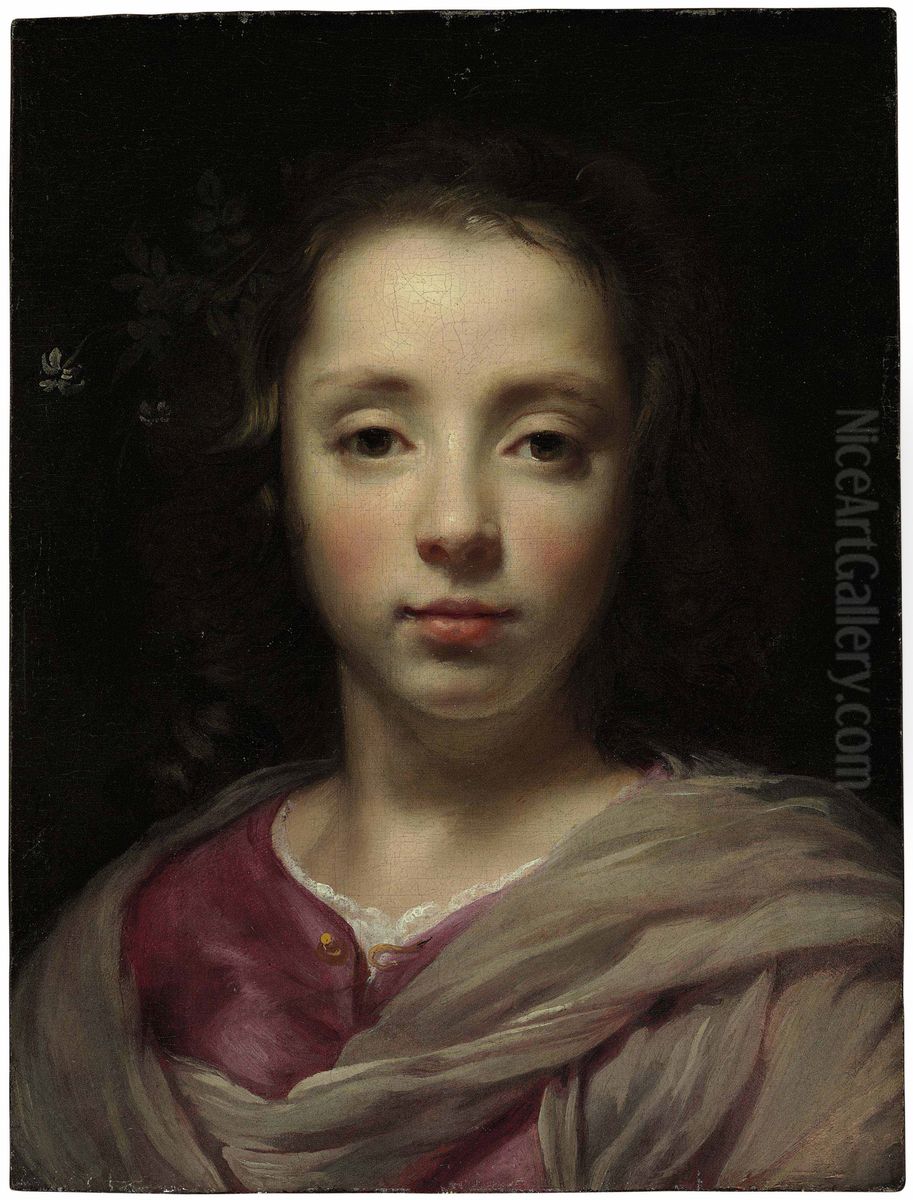 Head of a Young Girl Oil Painting by Jacob van Oost