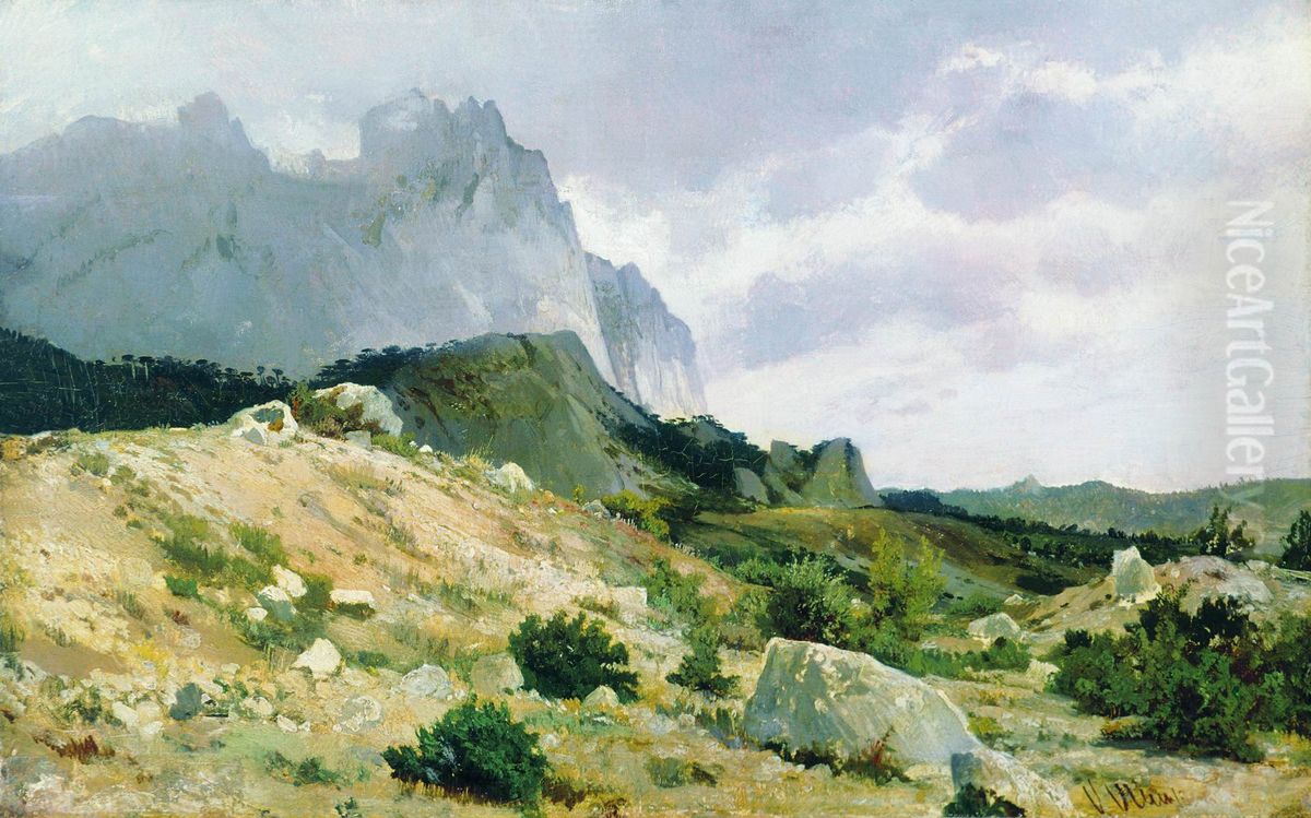 The rocky landscape Oil Painting by Ivan Shishkin