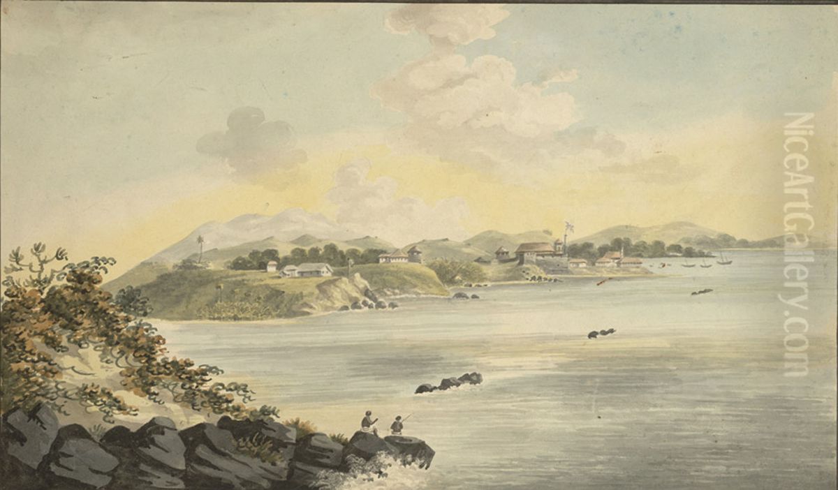 Water-colour painting of Tellicherry Oil Painting by unknown