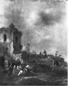 Scene amidst ruins